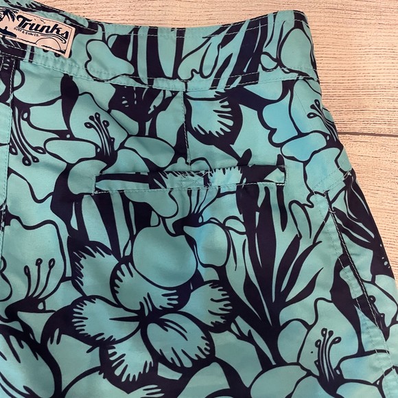 MENS TRUNKS SURF & SWIM BLUE TROPICAL HAWAIIAN BOARD SHORTS SIZE 36 - Picture 6 of 11